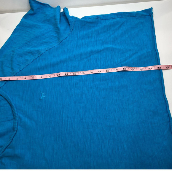 Pink Victoria Secret XXL Oversized Blue Cotton Short Sleeve Cropped T-Shirt - Picture 7 of 9